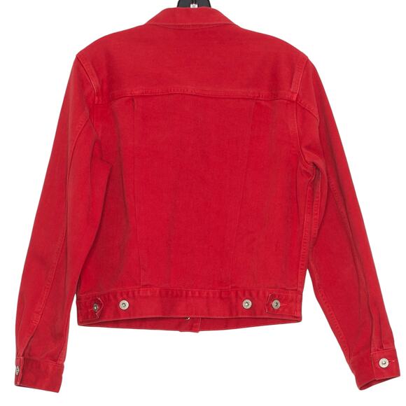 Guess Vintage Denim Jacket Trucker Y2K Coquette Cherry Americana Retro Medium - Picture 2 of 9